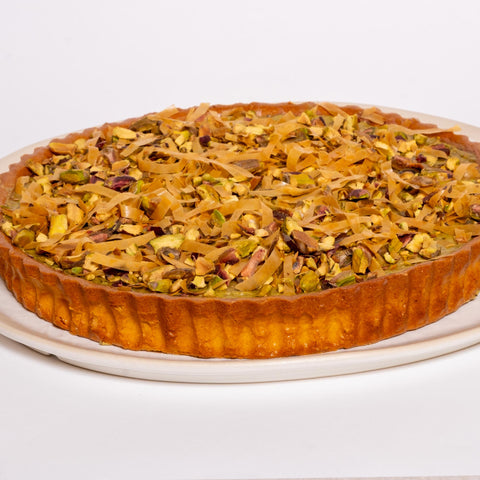 Tarta de pistacho y chocolate